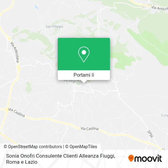 Mappa Sonia Onofri Consulente Clienti Alleanza Fiuggi