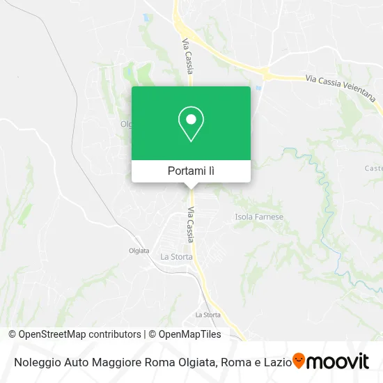 Mappa Noleggio Auto Maggiore Roma Olgiata