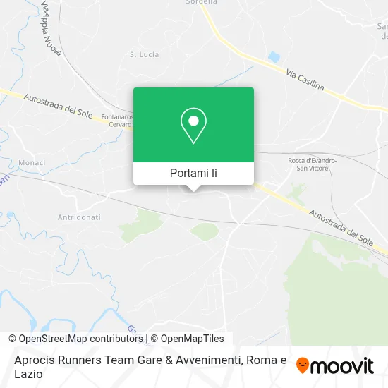 Mappa Aprocis Runners Team Gare & Avvenimenti