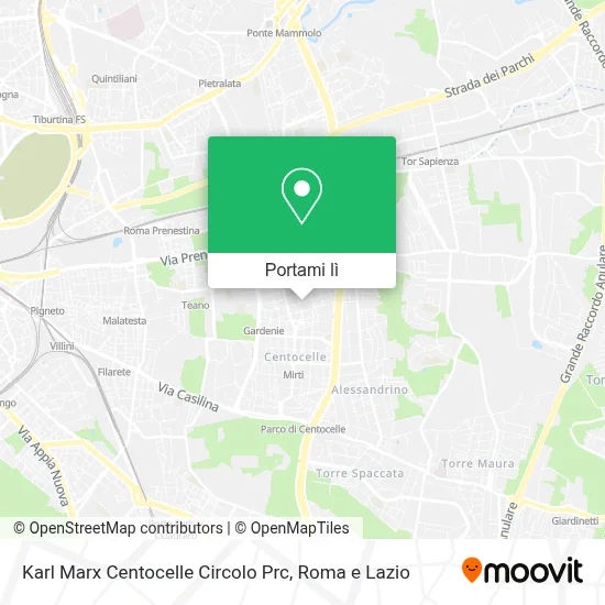 Mappa Karl Marx Centocelle Circolo Prc