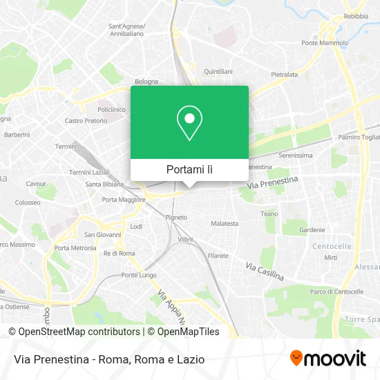 Mappa Via Prenestina - Roma