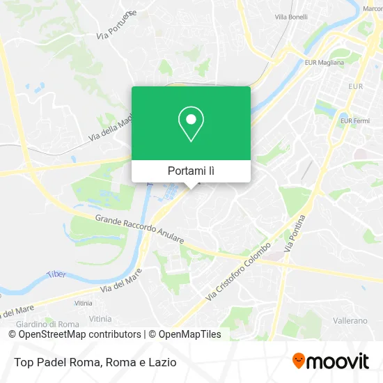 Mappa Top Padel Roma