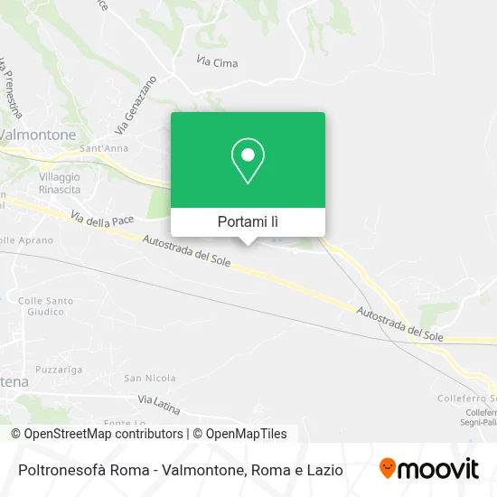 Mappa Poltronesofà Roma - Valmontone