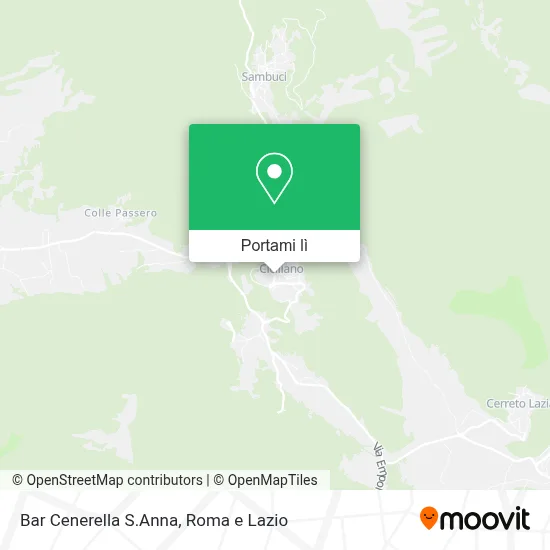 Mappa Bar Cenerella S.Anna