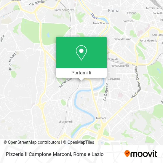 Mappa Pizzeria Il Campione Marconi