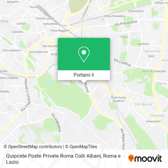 Mappa Quiposte Poste Private Roma Colli Albani