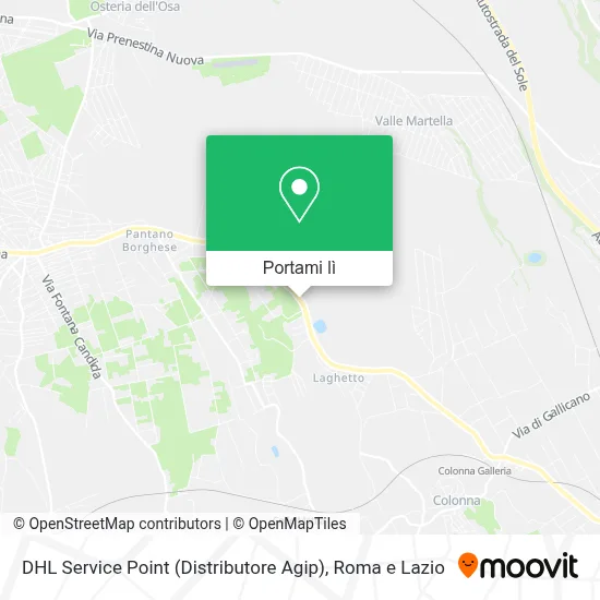 Mappa DHL Service Point (Distributore Agip)