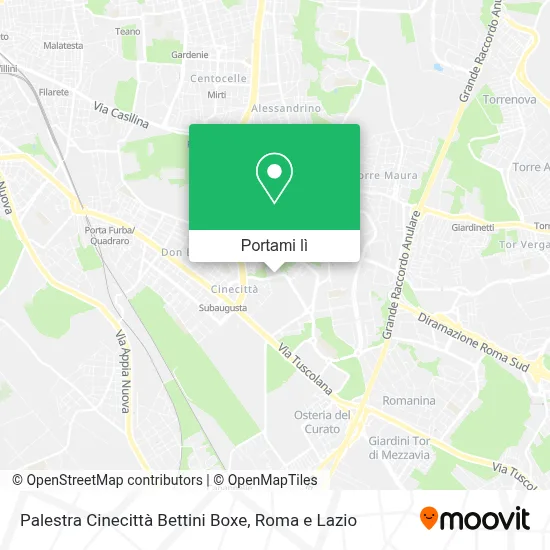 Mappa Palestra Cinecittà Bettini Boxe