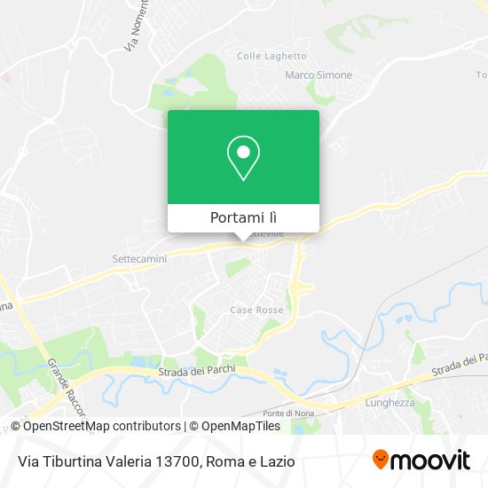 Mappa Via Tiburtina Valeria 13700
