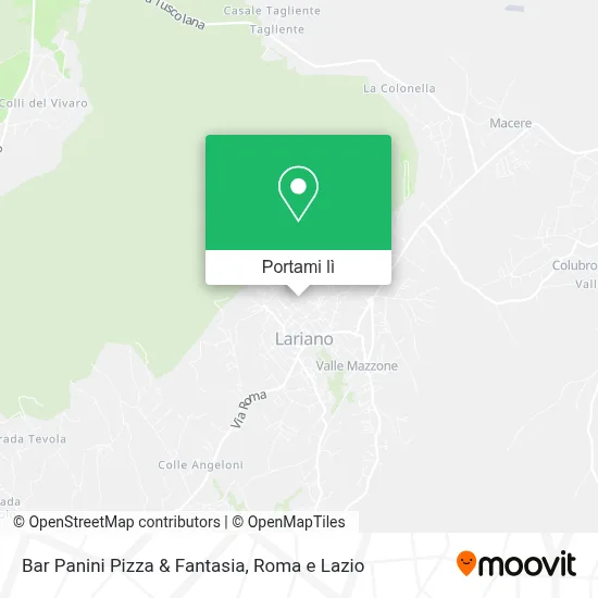 Mappa Bar Panini Pizza & Fantasia