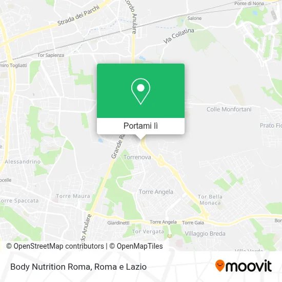 Mappa Body Nutrition Roma