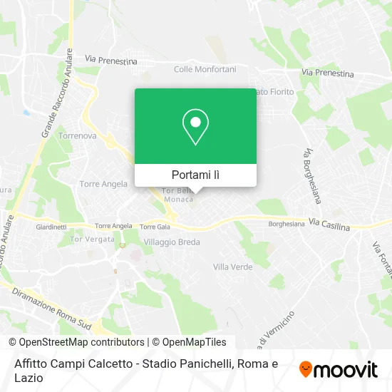 Mappa Affitto Campi Calcetto - Stadio Panichelli