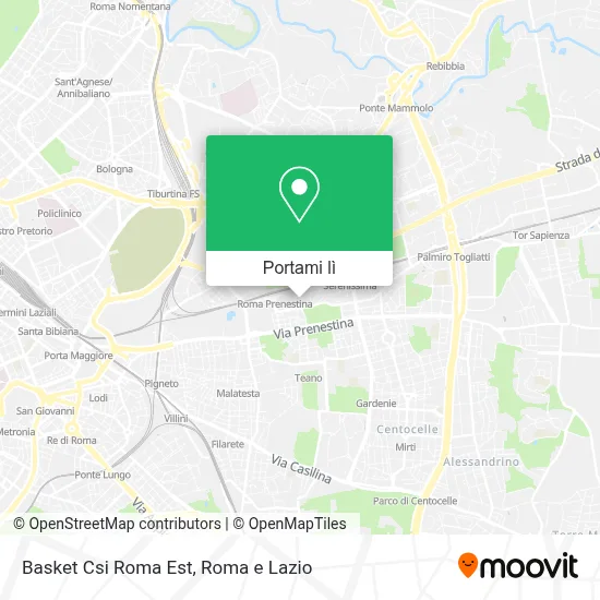 Mappa Basket Csi Roma Est