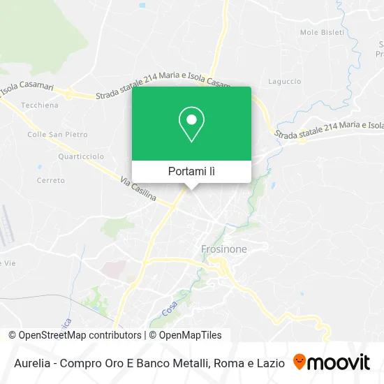 Mappa Aurelia - Compro Oro E Banco Metalli