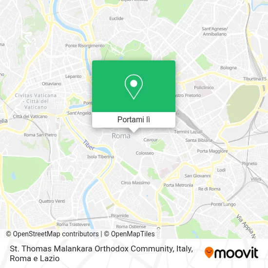 Mappa St. Thomas Malankara Orthodox Community, Italy
