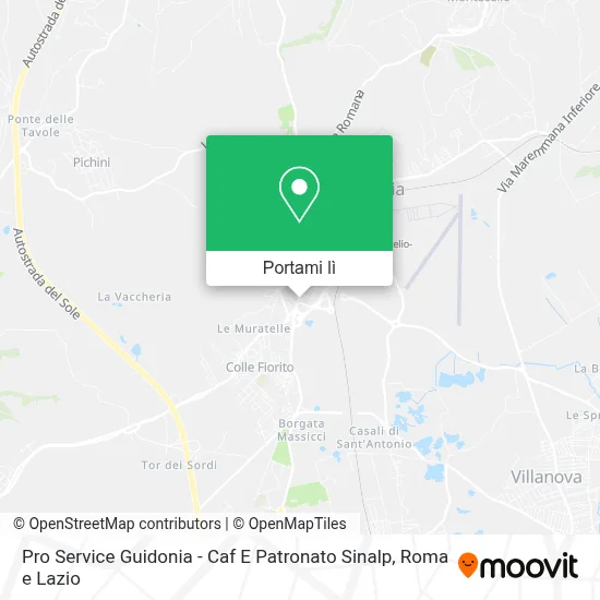 Mappa Pro Service Guidonia - Caf E Patronato Sinalp