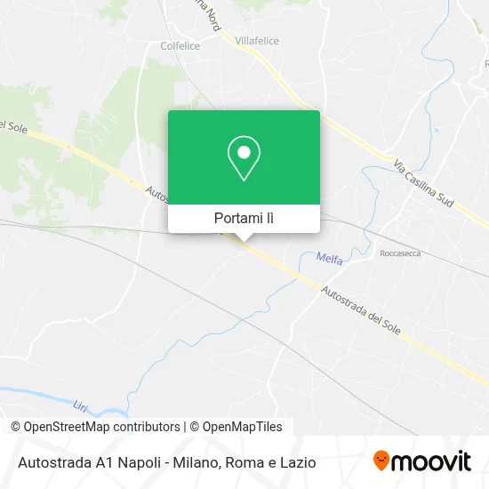 Mappa Autostrada A1 Napoli - Milano