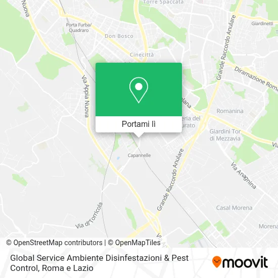 Mappa Global Service Ambiente Disinfestazioni & Pest Control