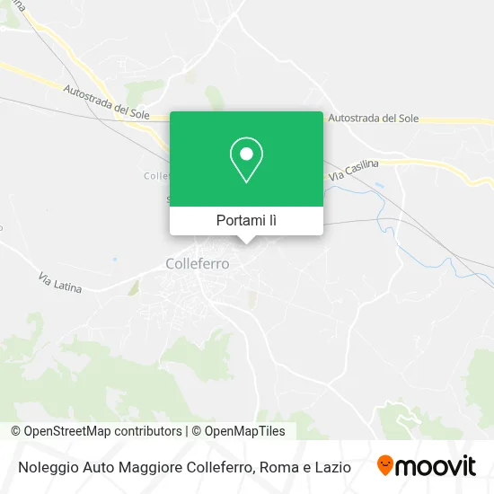 Mappa Noleggio Auto Maggiore Colleferro