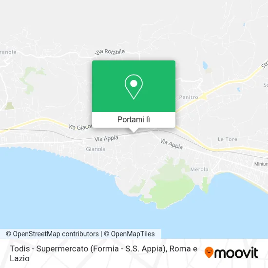 Mappa Todis - Supermercato (Formia - S.S. Appia)
