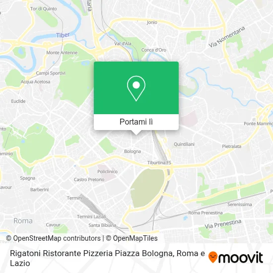 Mappa Rigatoni Ristorante Pizzeria Piazza Bologna
