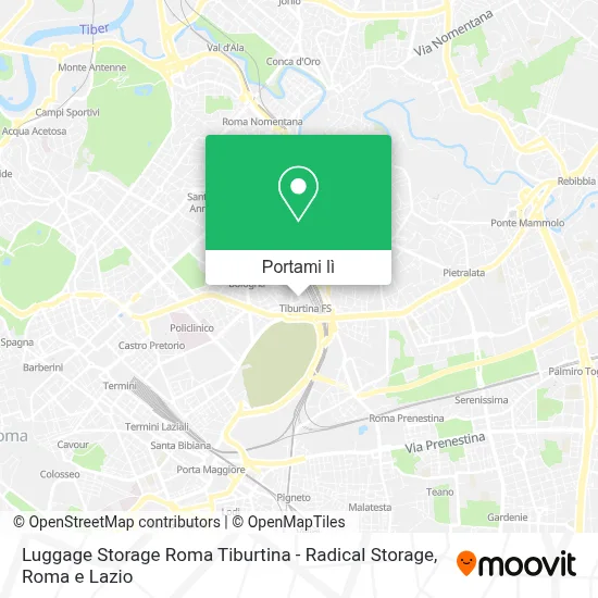 Mappa Luggage Storage Roma Tiburtina - Radical Storage