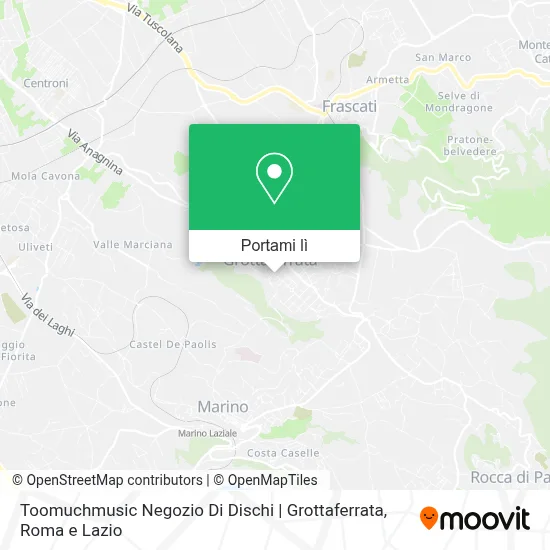 Mappa Toomuchmusic Negozio Di Dischi | Grottaferrata