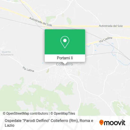 Mappa Ospedale ''Parodi Delfino'' Colleferro (Rm)