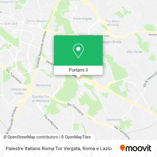 Mappa Palestre Italiane Roma Tor Vergata