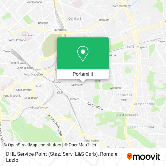 Mappa DHL Service Point (Staz. Serv. L&S Carb)