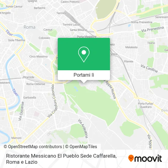 Mappa Ristorante Messicano El Pueblo Sede Caffarella