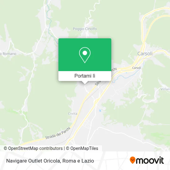 Mappa Navigare Outlet Oricola