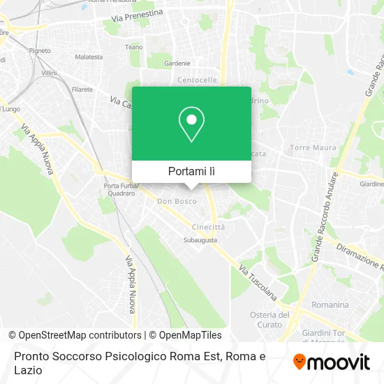 Mappa Pronto Soccorso Psicologico Roma Est