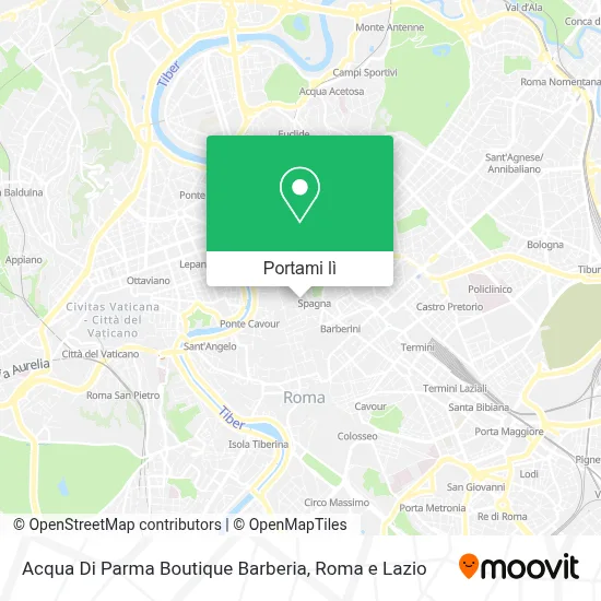 Mappa Acqua Di Parma Boutique Barberia