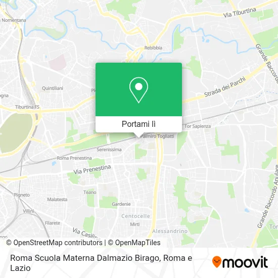 Mappa Roma Scuola Materna Dalmazio Birago