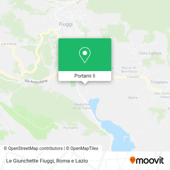 Mappa Le Giunchette Fiuggi