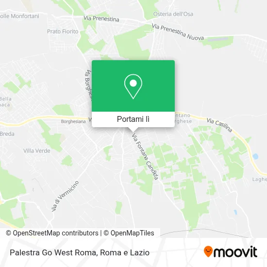 Mappa Palestra Go West Roma
