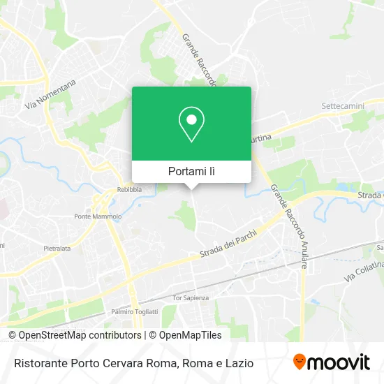 Mappa Ristorante Porto Cervara Roma