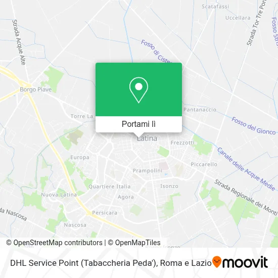 Mappa DHL Service Point (Tabaccheria Peda')