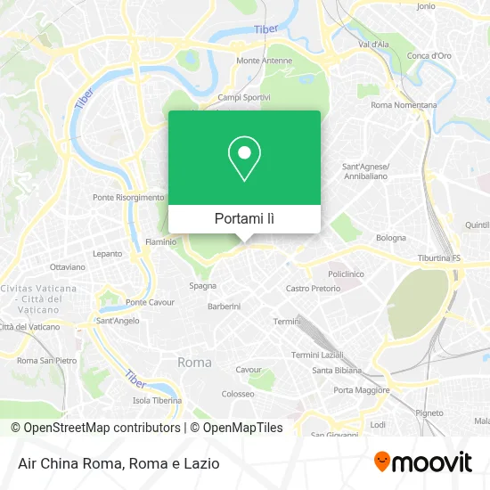 Mappa Air China Roma