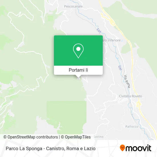 Mappa Parco La Sponga - Canistro