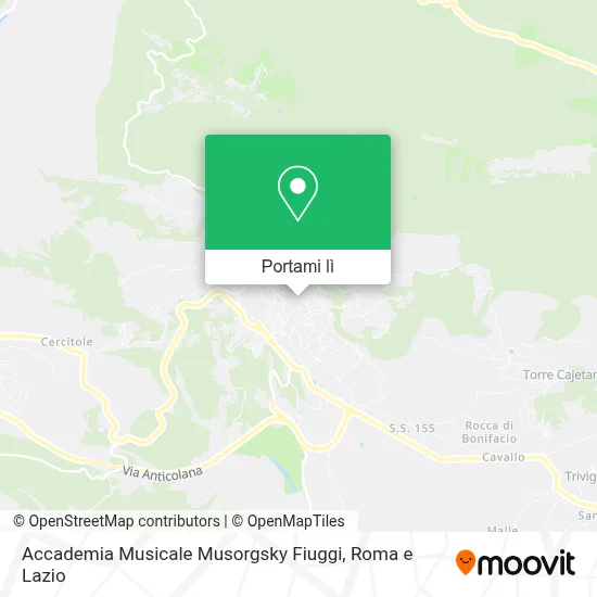 Mappa Accademia Musicale Musorgsky Fiuggi