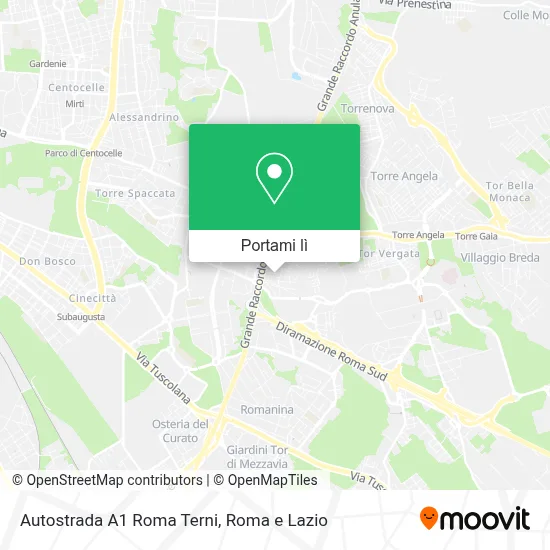 Mappa Autostrada A1 Roma Terni