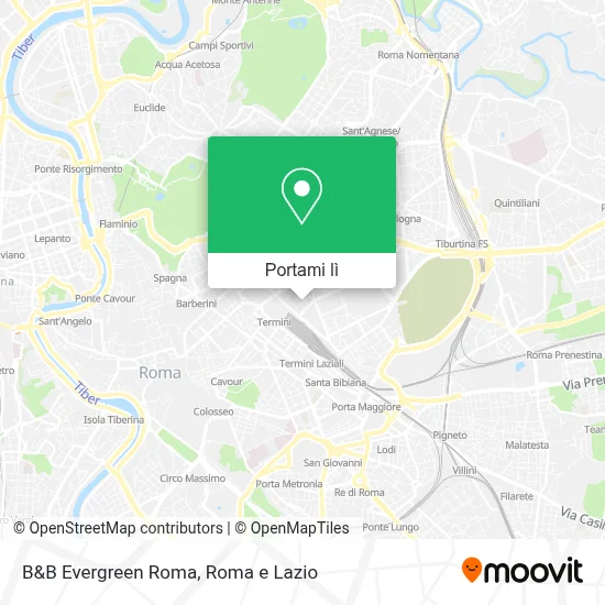 Mappa B&B Evergreen Roma