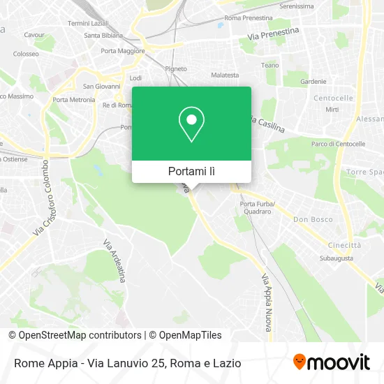 Mappa Rome Appia - Via Lanuvio 25