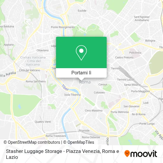 Mappa Stasher Luggage Storage - Piazza Venezia