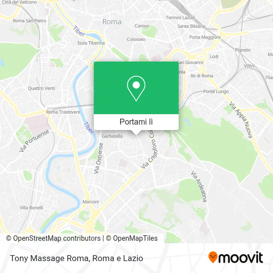 Mappa Tony Massage Roma