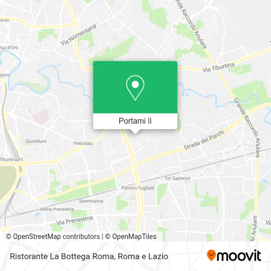 Mappa Ristorante La Bottega Roma