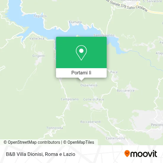 Mappa B&B Villa Dionisi