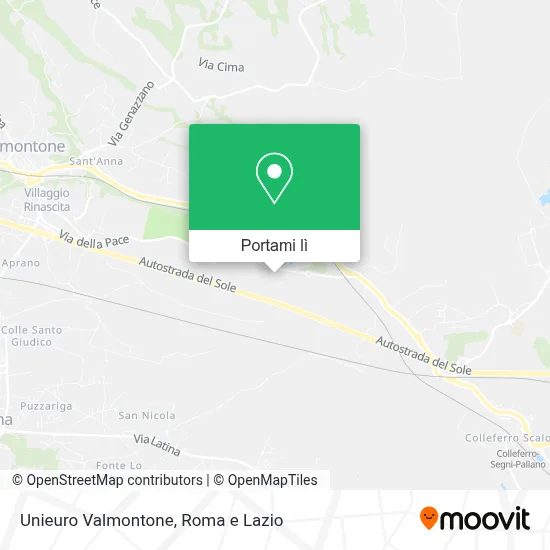 Mappa Unieuro Valmontone